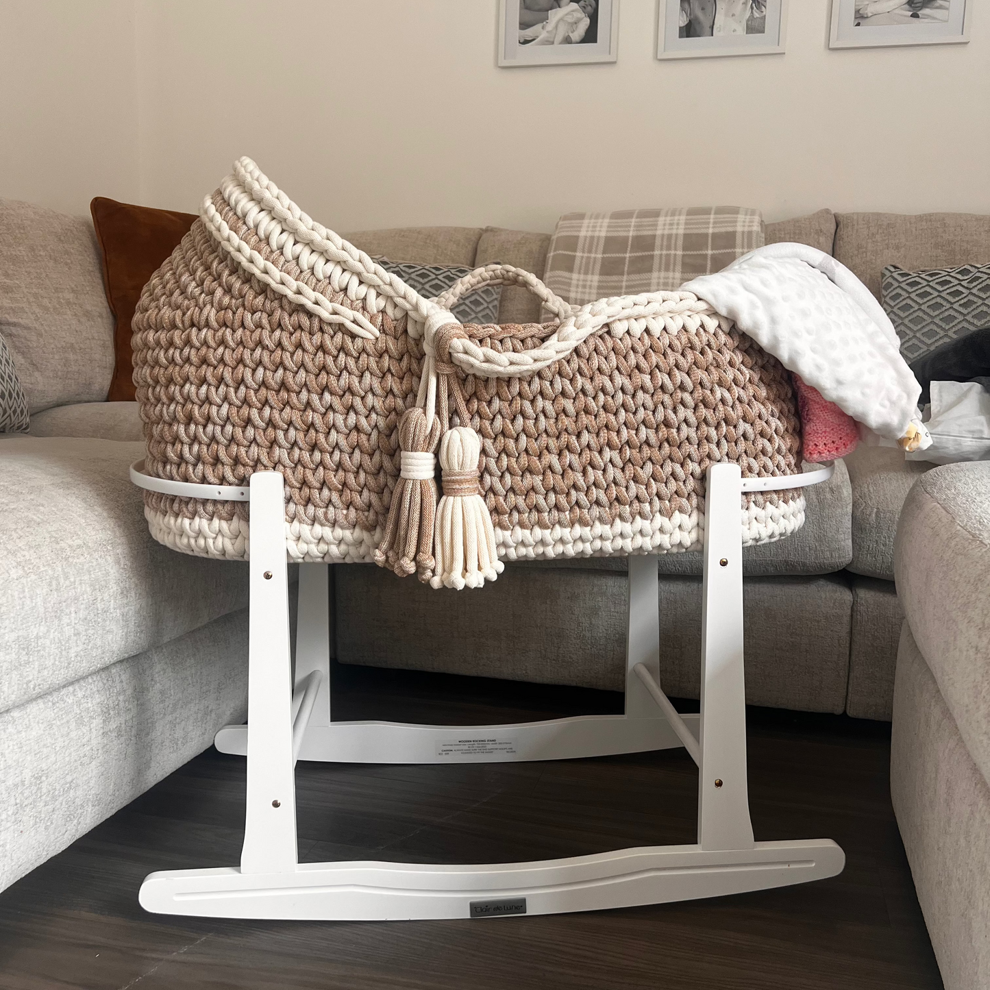 Hooded Crochet Moses Basket
