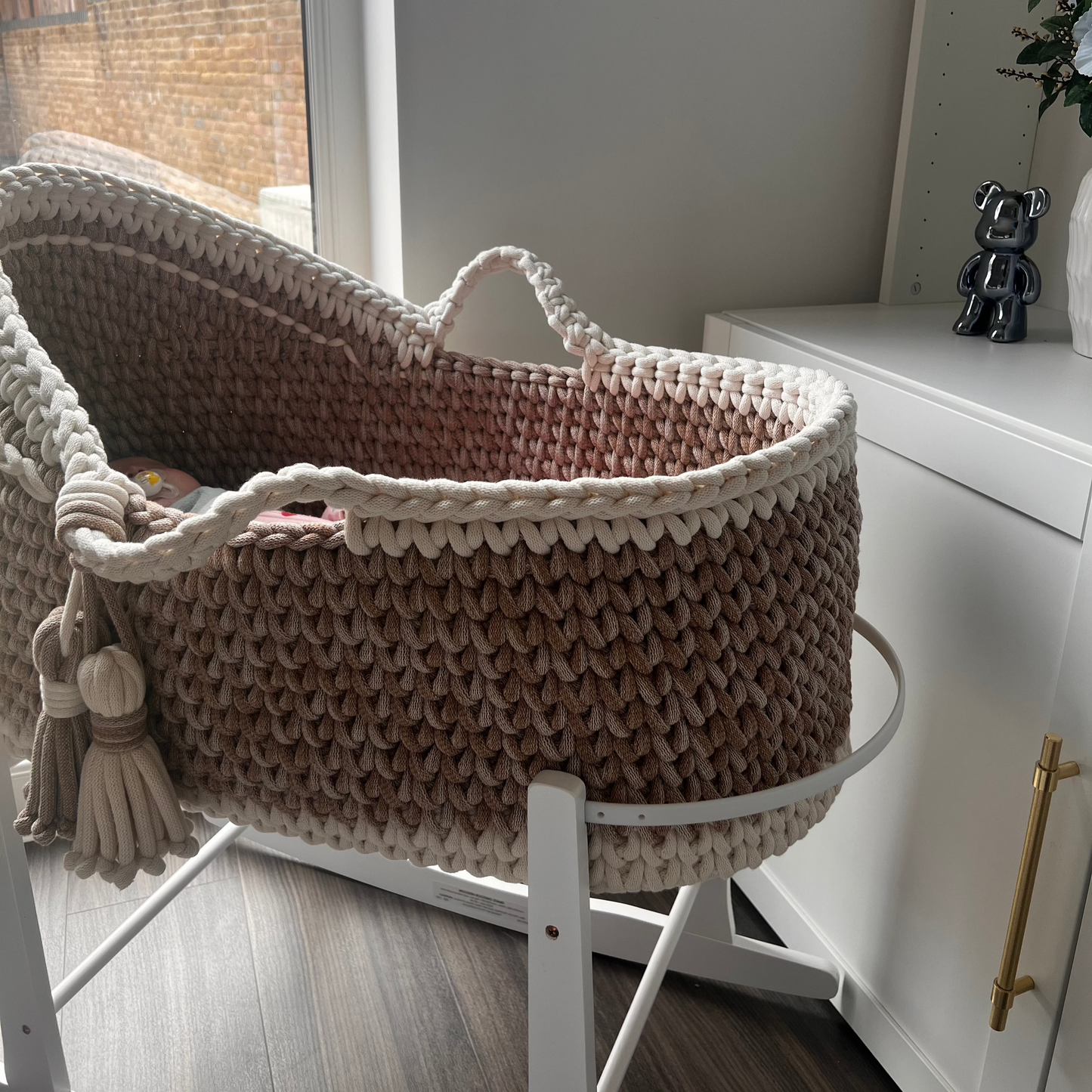 Hooded Crochet Moses Basket
