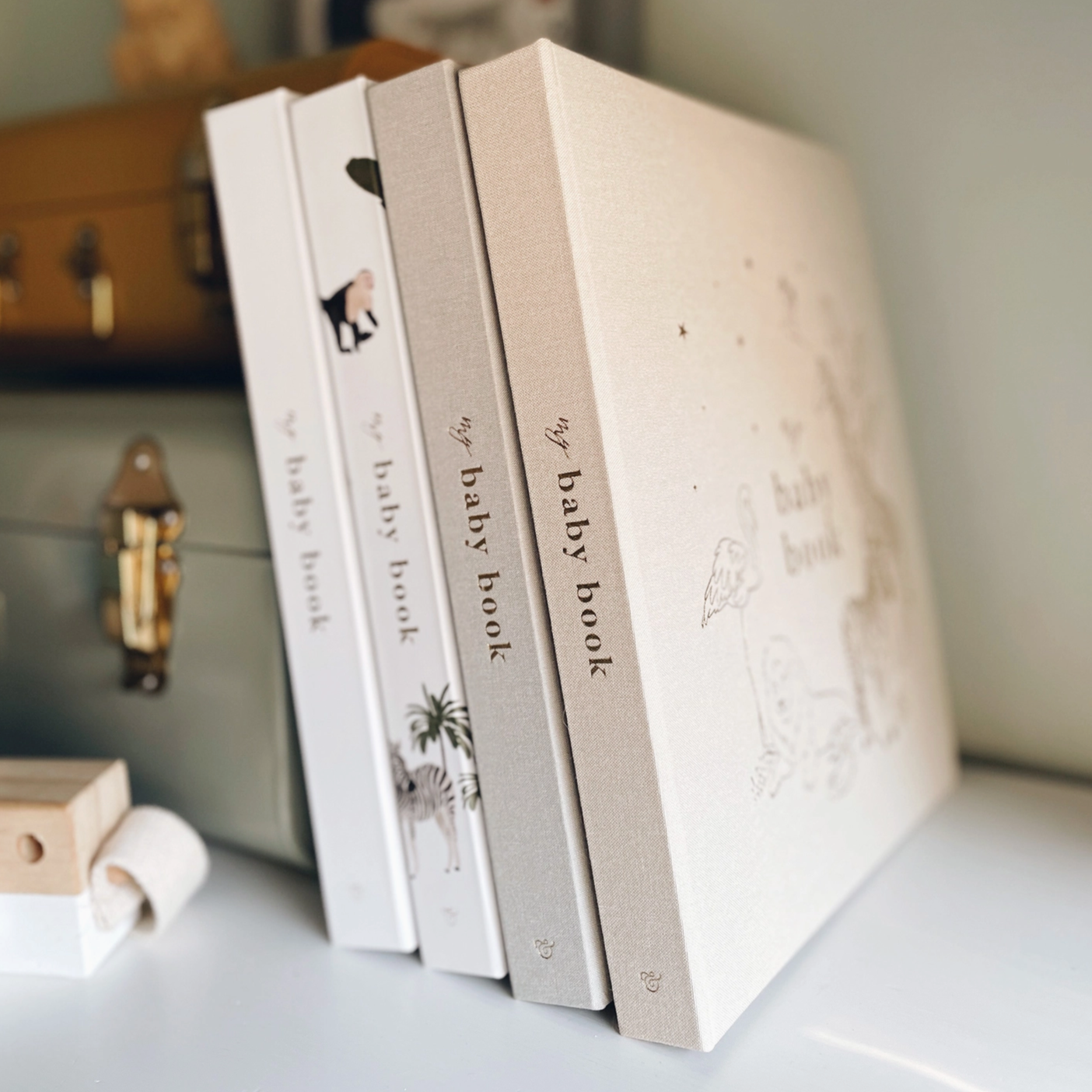 My Baby Book Safari Keepsake Memory Book + Box
